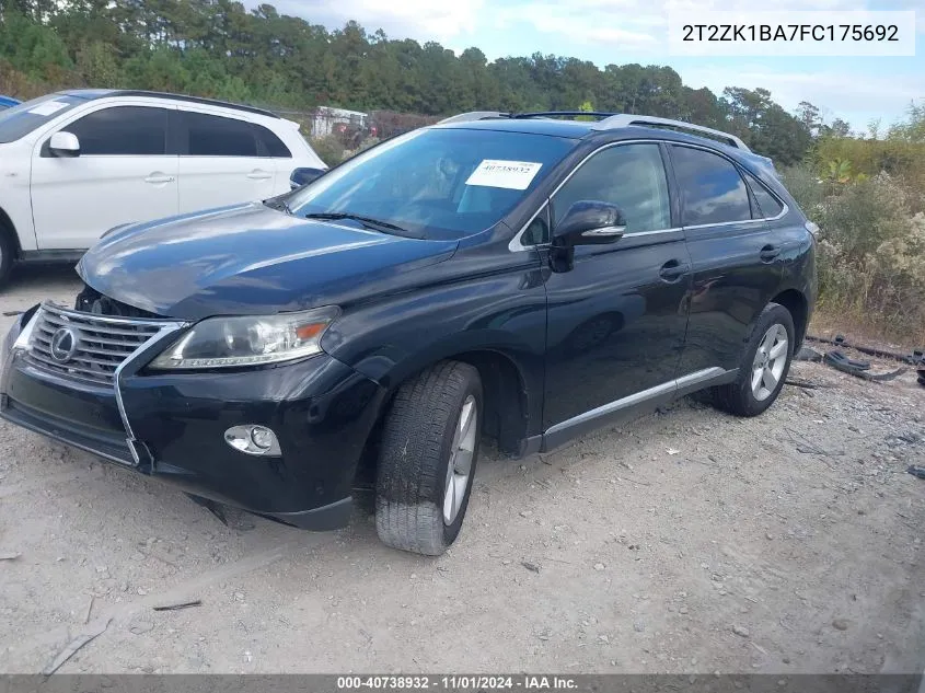 2015 Lexus Rx 350 VIN: 2T2ZK1BA7FC175692 Lot: 40738932