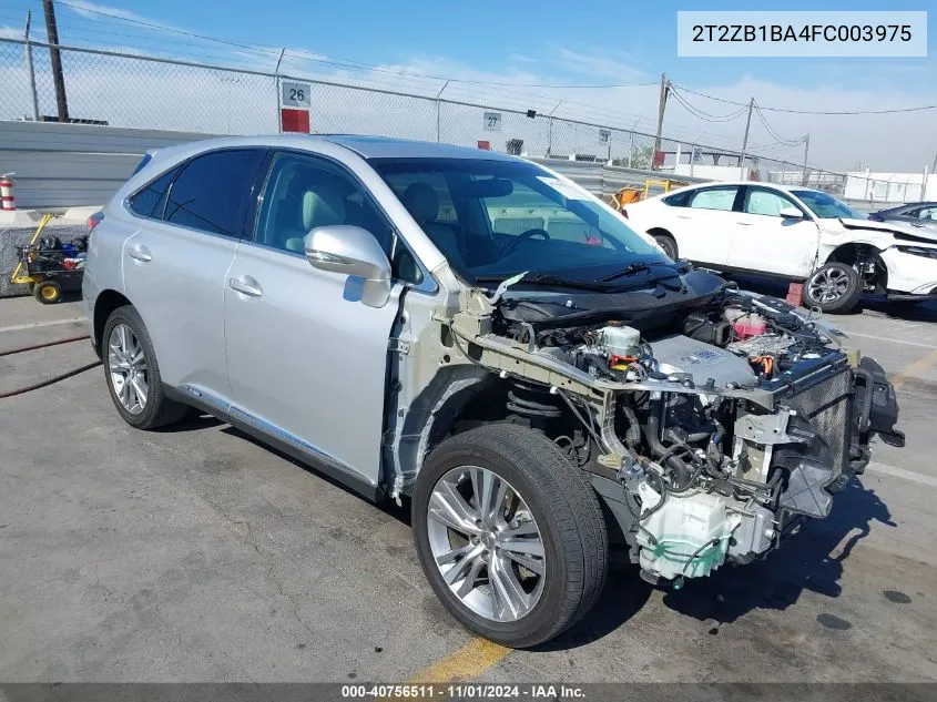 2015 Lexus Rx 450H VIN: 2T2ZB1BA4FC003975 Lot: 40756511