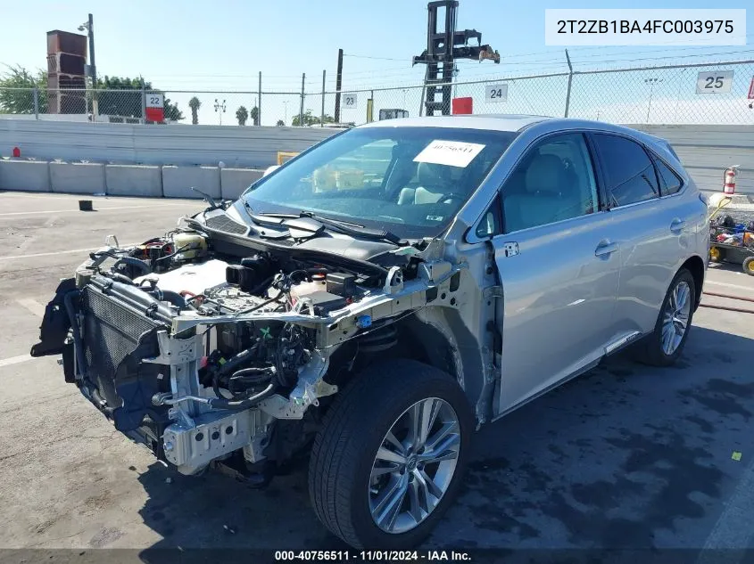 2015 Lexus Rx 450H VIN: 2T2ZB1BA4FC003975 Lot: 40756511