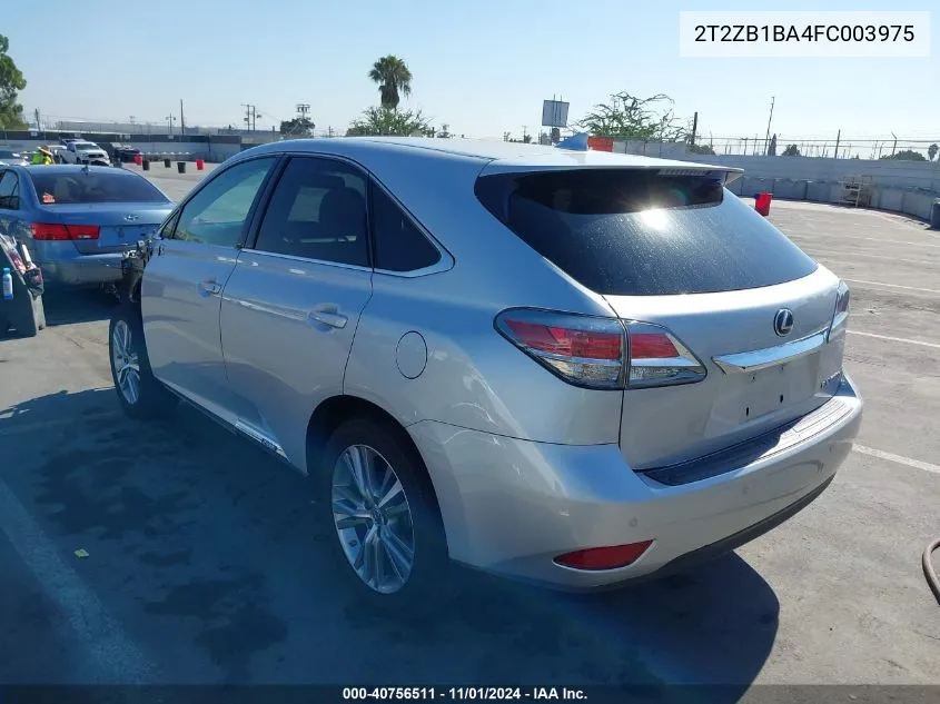 2015 Lexus Rx 450H VIN: 2T2ZB1BA4FC003975 Lot: 40756511