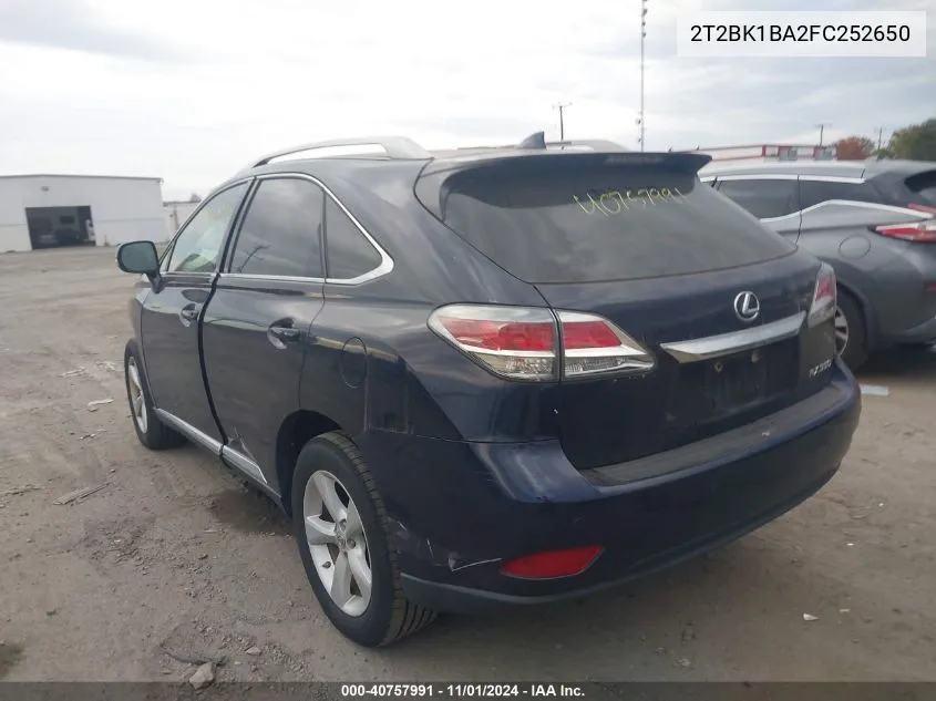 2015 Lexus Rx 350 VIN: 2T2BK1BA2FC252650 Lot: 40757991