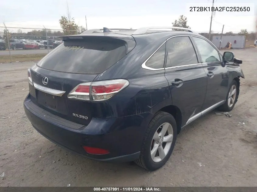 2015 Lexus Rx 350 VIN: 2T2BK1BA2FC252650 Lot: 40757991