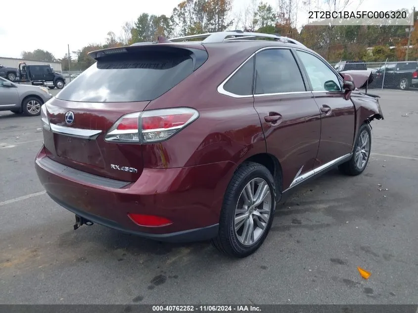 2015 Lexus Rx 450H VIN: 2T2BC1BA5FC006320 Lot: 40762252