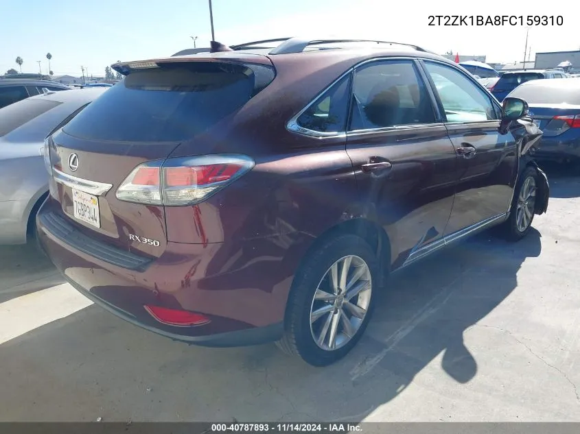 2015 Lexus Rx 350 VIN: 2T2ZK1BA8FC159310 Lot: 40787893