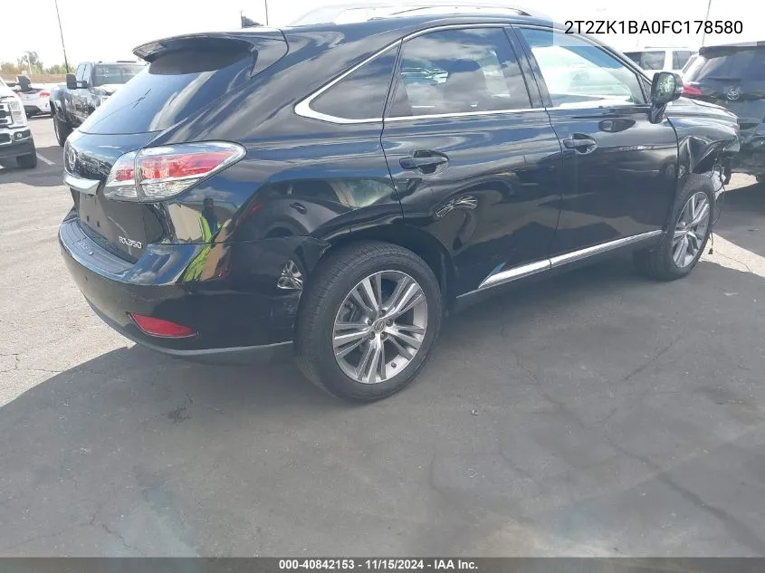 2015 Lexus Rx 350 VIN: 2T2ZK1BA0FC178580 Lot: 40842153