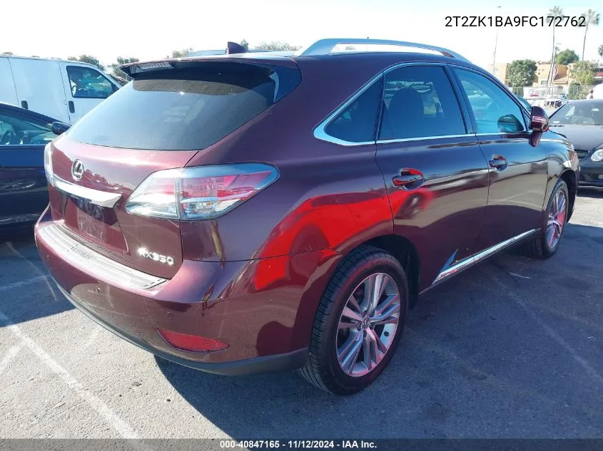 2015 Lexus Rx 350 VIN: 2T2ZK1BA9FC172762 Lot: 40847165