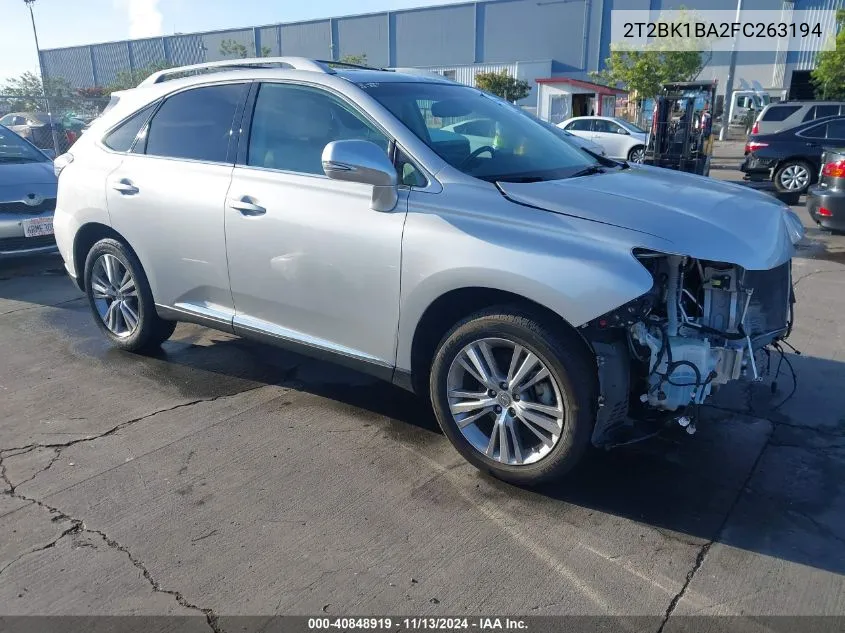 2015 Lexus Rx 350 VIN: 2T2BK1BA2FC263194 Lot: 40848919