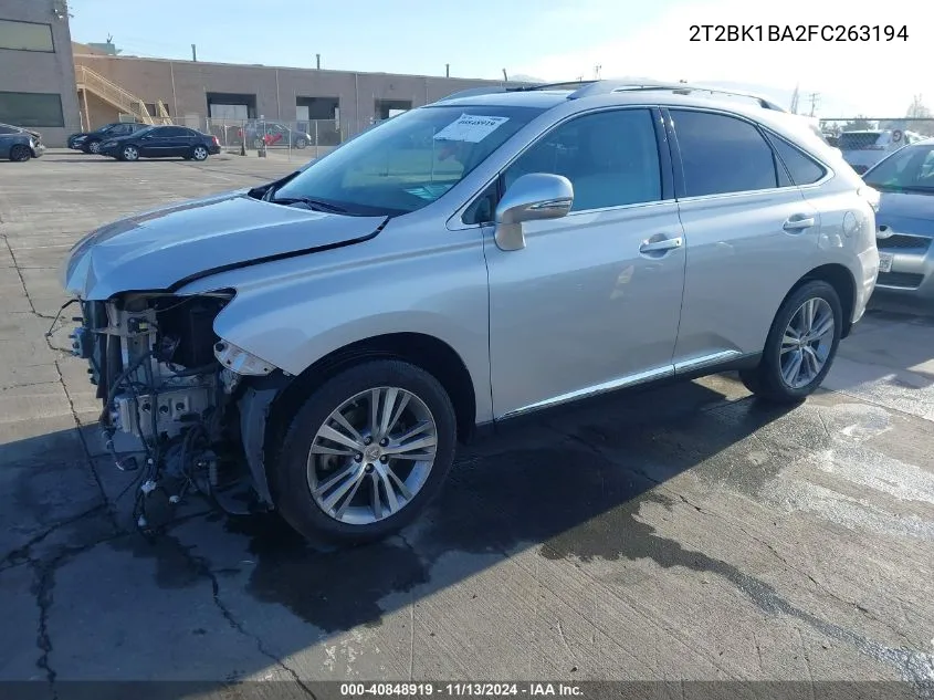 2015 Lexus Rx 350 VIN: 2T2BK1BA2FC263194 Lot: 40848919