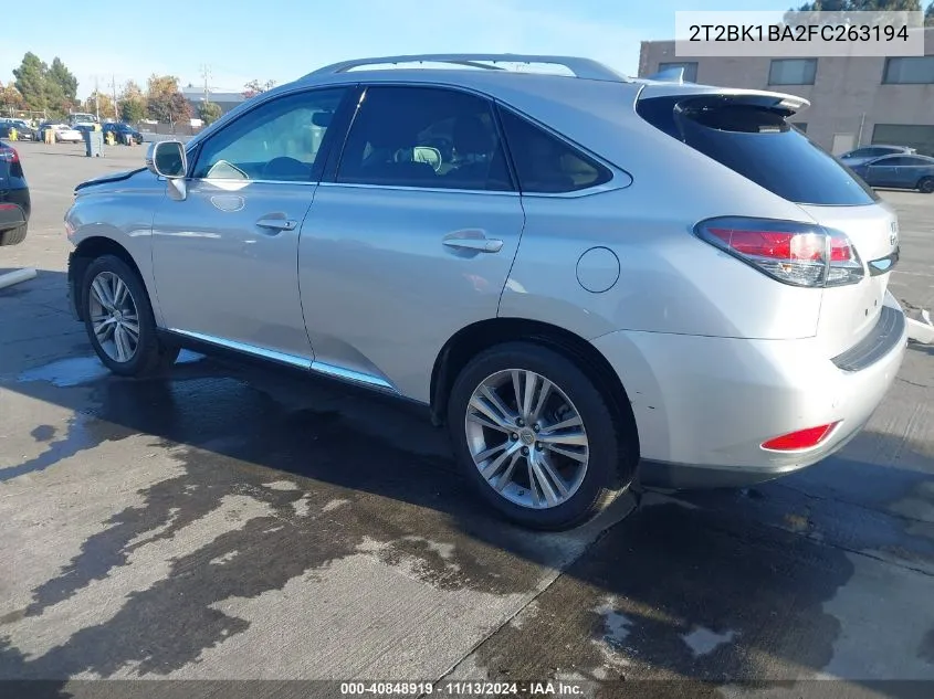 2015 Lexus Rx 350 VIN: 2T2BK1BA2FC263194 Lot: 40848919