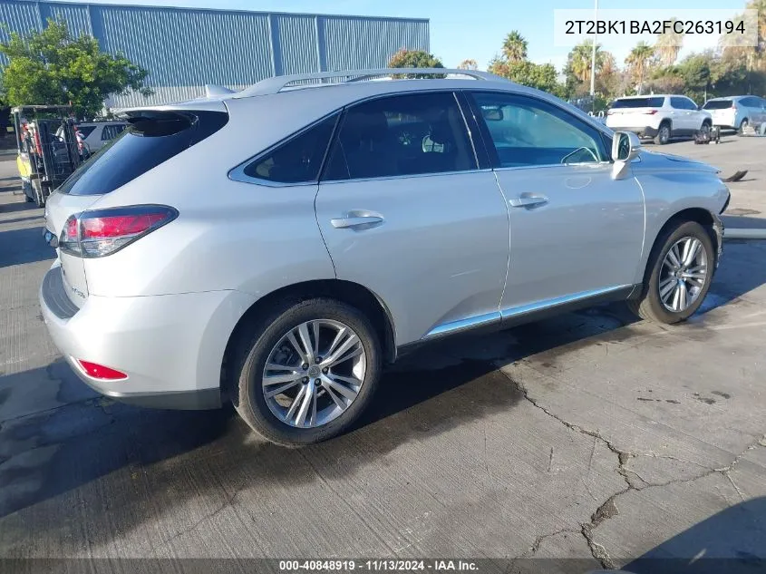 2015 Lexus Rx 350 VIN: 2T2BK1BA2FC263194 Lot: 40848919