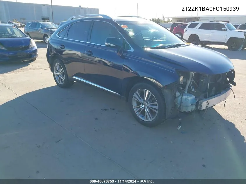 2015 Lexus Rx 350 VIN: 2T2ZK1BA0FC150939 Lot: 40870759