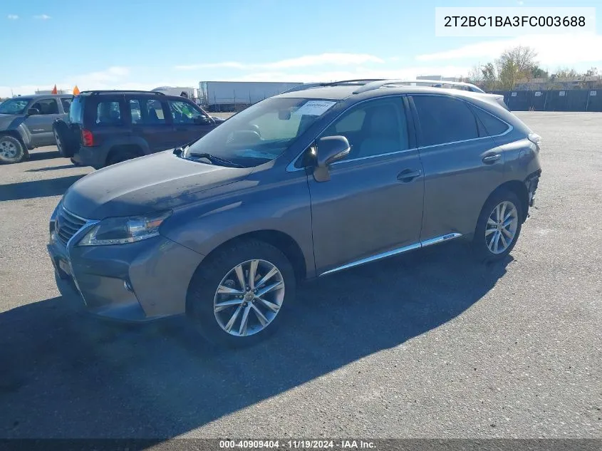 2015 Lexus Rx 450H VIN: 2T2BC1BA3FC003688 Lot: 40909404