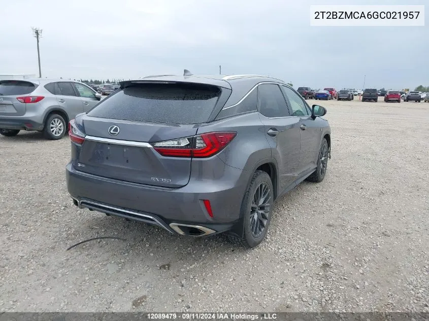 2016 Lexus Rx 350/Base/F Sport VIN: 2T2BZMCA6GC021957 Lot: 12089479