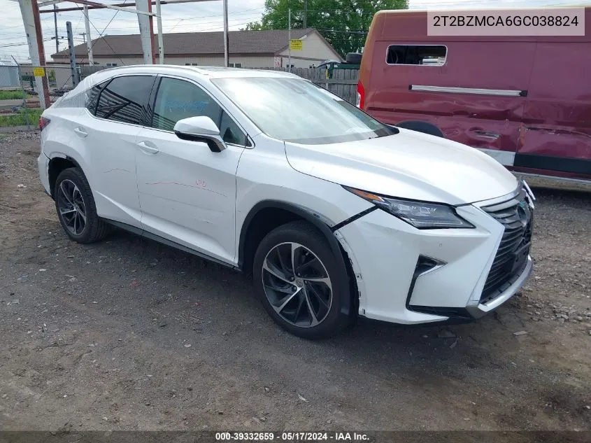 2016 Lexus Rx 350 VIN: 2T2BZMCA6GC038824 Lot: 39332659