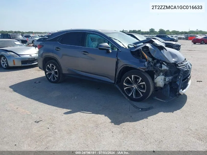 2T2ZZMCA1GC016633 2016 Lexus Rx 350