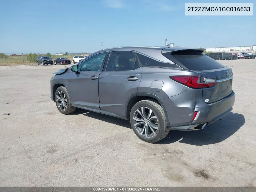 2T2ZZMCA1GC016633 2016 Lexus Rx 350