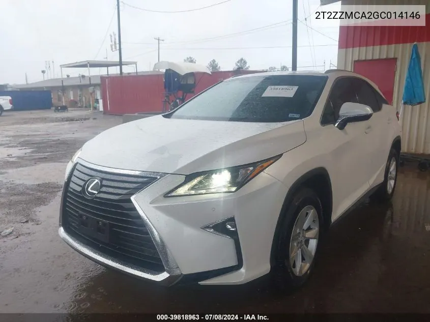 2016 Lexus Rx 350 VIN: 2T2ZZMCA2GC014146 Lot: 39818963