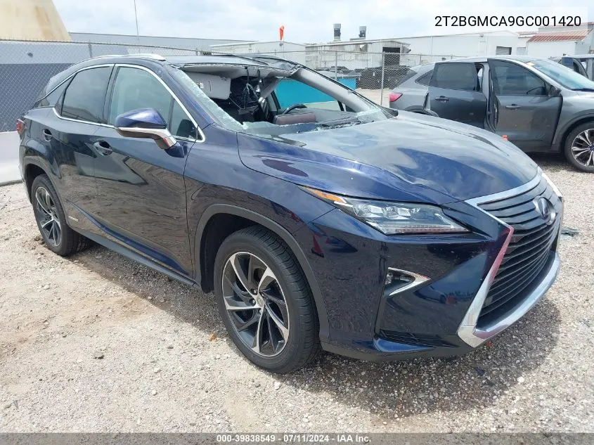 2T2BGMCA9GC001420 2016 Lexus Rx 450H