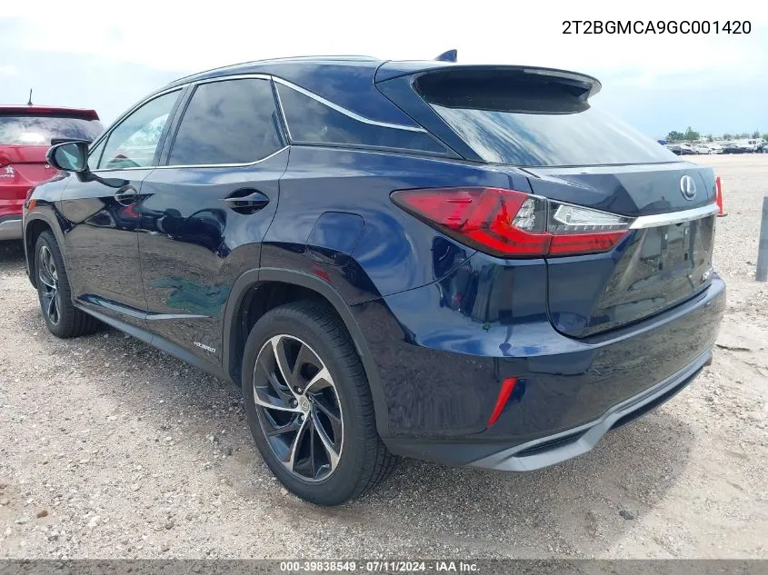 2T2BGMCA9GC001420 2016 Lexus Rx 450H