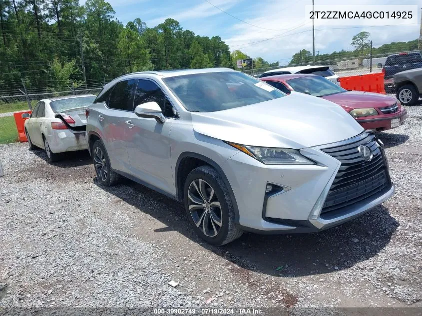 2016 Lexus Rx 350 VIN: 2T2ZZMCA4GC014925 Lot: 39902749