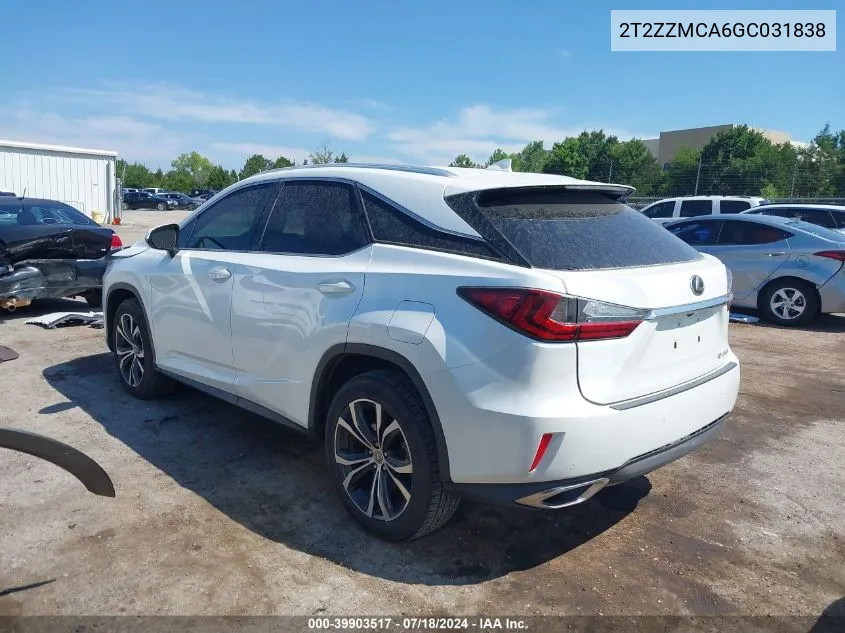 2T2ZZMCA6GC031838 2016 Lexus Rx 350