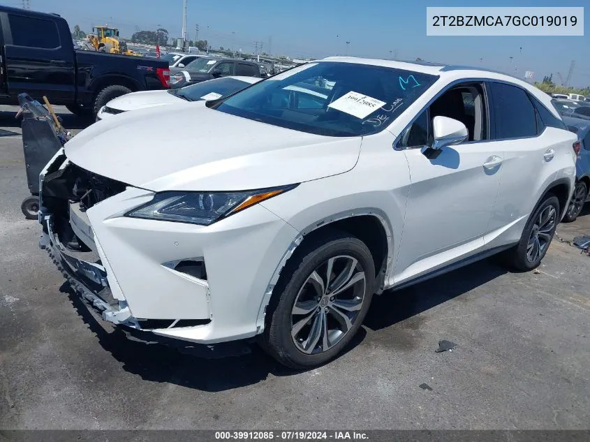 2T2BZMCA7GC019019 2016 Lexus Rx 350