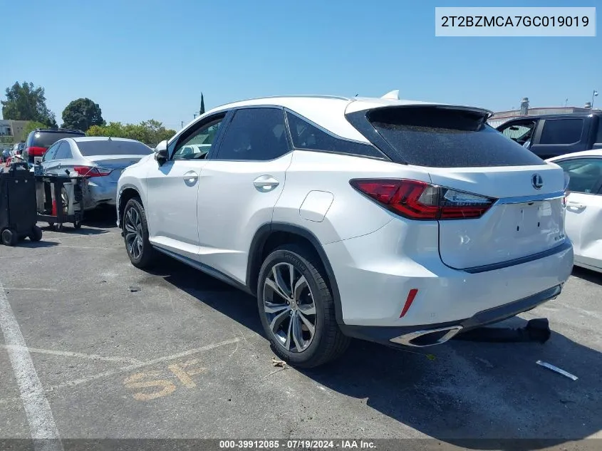 2T2BZMCA7GC019019 2016 Lexus Rx 350