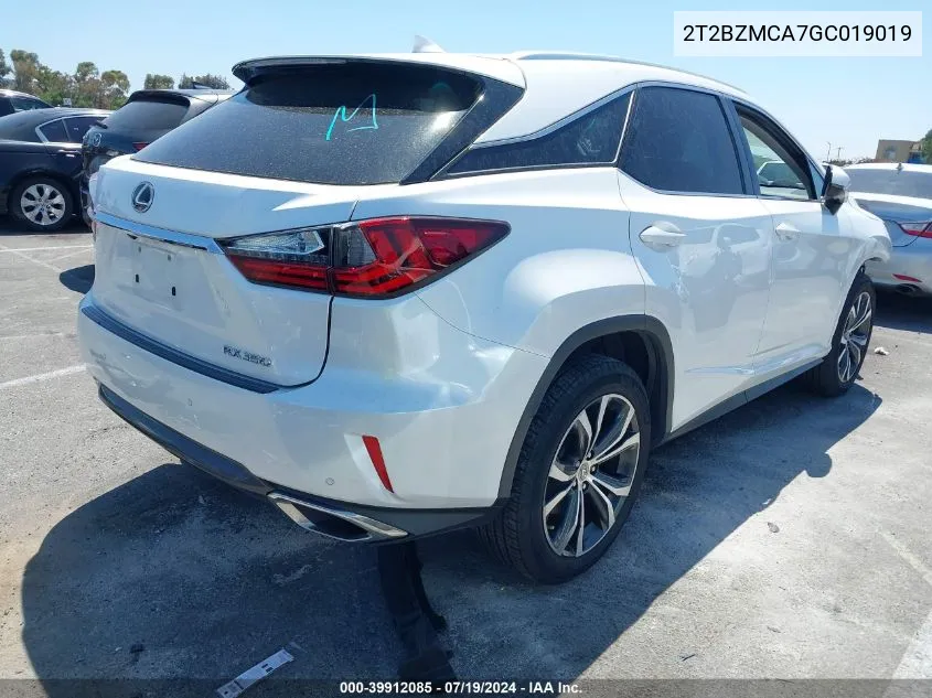 2T2BZMCA7GC019019 2016 Lexus Rx 350