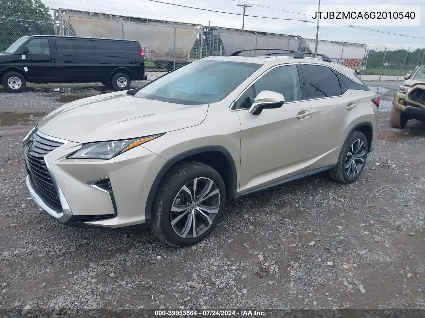 2016 Lexus Rx 350 VIN: JTJBZMCA6G2010540 Lot: 39953564