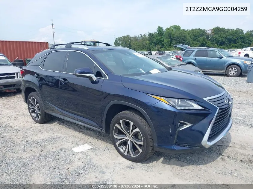 2016 Lexus Rx 350 VIN: 2T2ZZMCA9GC004259 Lot: 39988130