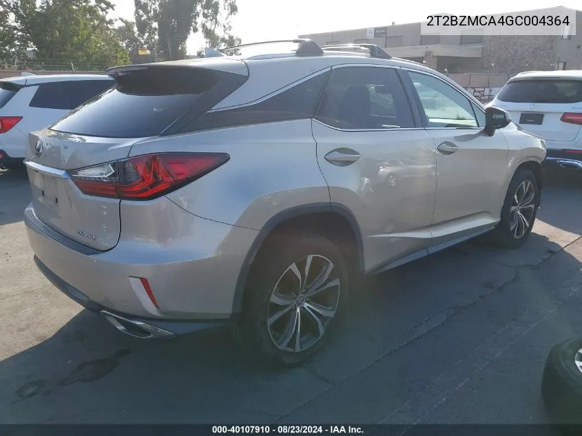 2016 Lexus Rx 350 VIN: 2T2BZMCA4GC004364 Lot: 40107910