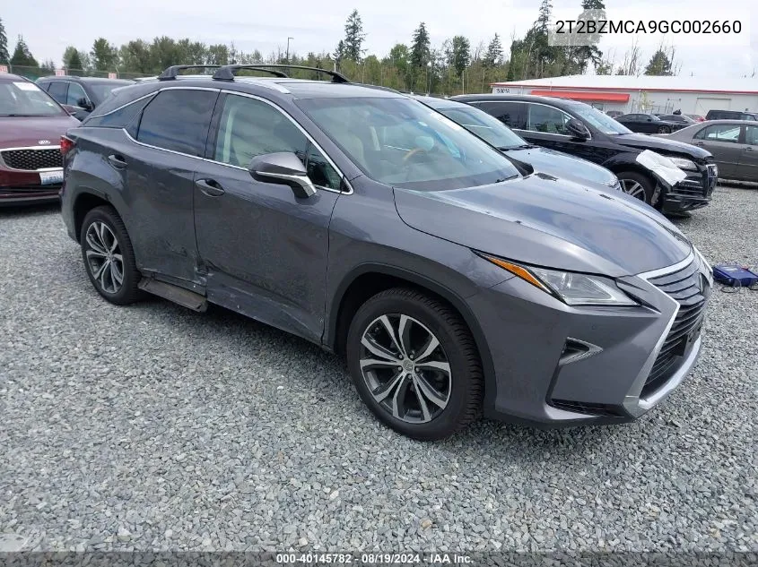 2016 Lexus Rx 350 VIN: 2T2BZMCA9GC002660 Lot: 40145782