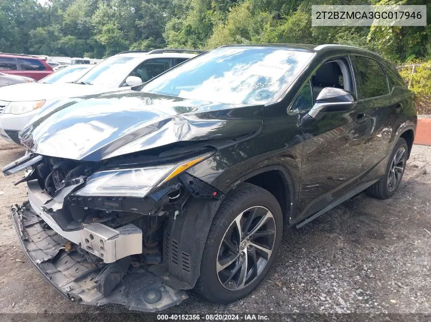 2T2BZMCA3GC017946 2016 Lexus Rx 350