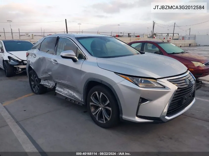 2016 Lexus Rx 350 VIN: JTJBZMCA3G2012584 Lot: 40165114