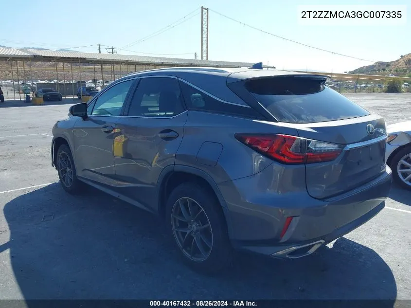 2T2ZZMCA3GC007335 2016 Lexus Rx 350