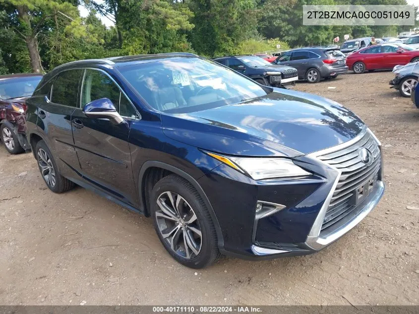 2016 Lexus Rx 350 VIN: 2T2BZMCA0GC051049 Lot: 40171110