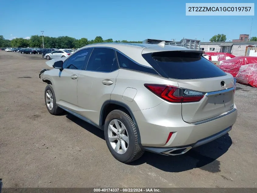 2016 Lexus Rx 350 VIN: 2T2ZZMCA1GC019757 Lot: 40174337