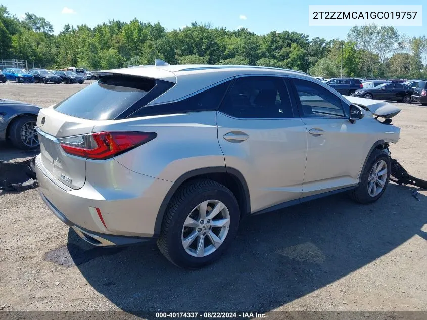 2016 Lexus Rx 350 VIN: 2T2ZZMCA1GC019757 Lot: 40174337