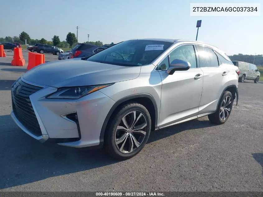 2T2BZMCA6GC037334 2016 Lexus Rx 350