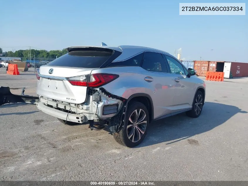 2016 Lexus Rx 350 VIN: 2T2BZMCA6GC037334 Lot: 40190609