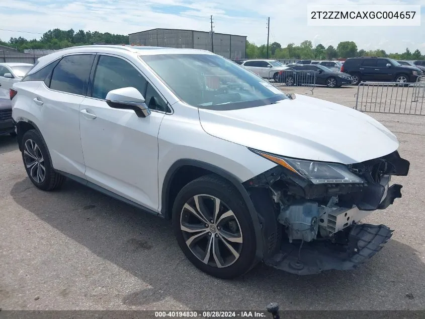 2016 Lexus Rx 350 VIN: 2T2ZZMCAXGC004657 Lot: 40194830