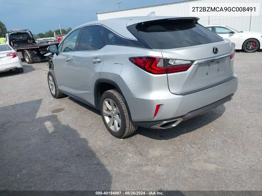 2T2BZMCA9GC008491 2016 Lexus Rx 350