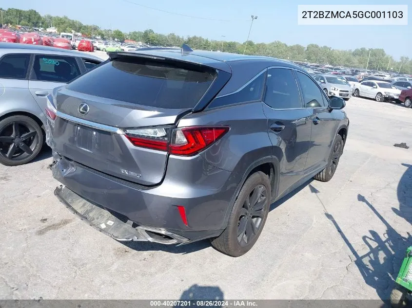 2T2BZMCA5GC001103 2016 Lexus Rx 350