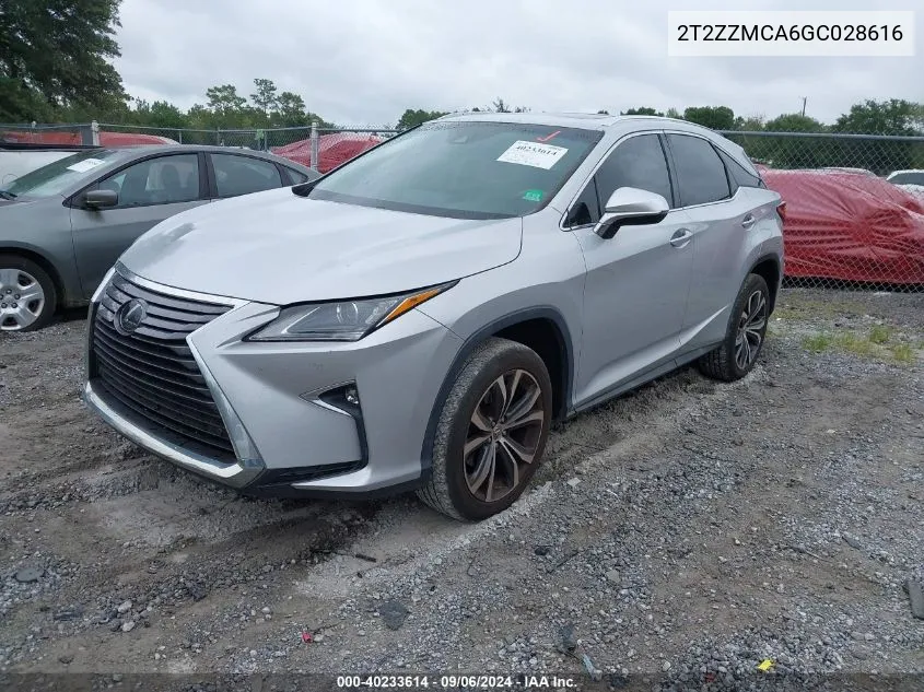 2016 Lexus Rx 350 VIN: 2T2ZZMCA6GC028616 Lot: 40233614