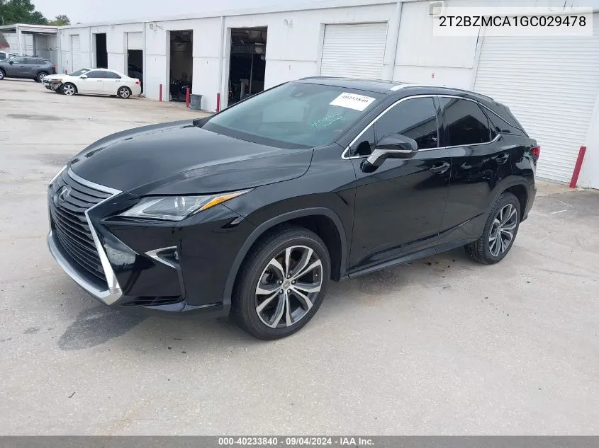 2016 Lexus Rx 350/Base/F Sport VIN: 2T2BZMCA1GC029478 Lot: 40233840