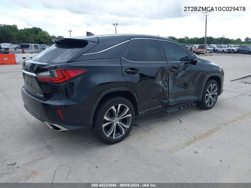 2016 Lexus Rx 350/Base/F Sport VIN: 2T2BZMCA1GC029478 Lot: 40233840