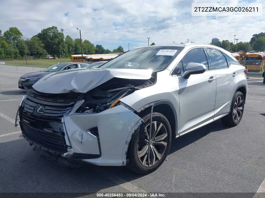 2016 Lexus Rx 350 VIN: 2T2ZZMCA3GC026211 Lot: 40256483