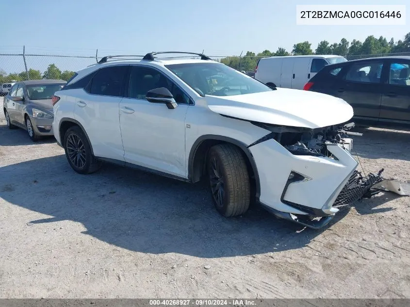 2016 Lexus Rx 350 F Sport VIN: 2T2BZMCA0GC016446 Lot: 40268927