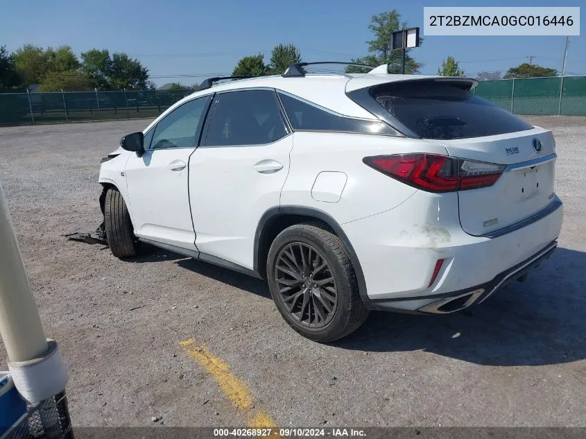 2T2BZMCA0GC016446 2016 Lexus Rx 350 F Sport