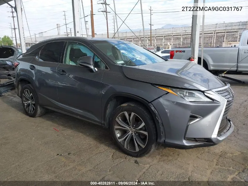 2016 Lexus Rx 350 VIN: 2T2ZZMCA9GC031767 Lot: 40282811